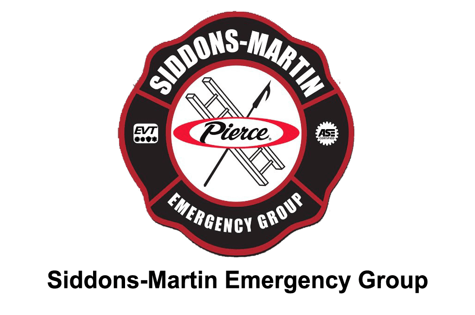 A black and red logo for the pierce emergency group.